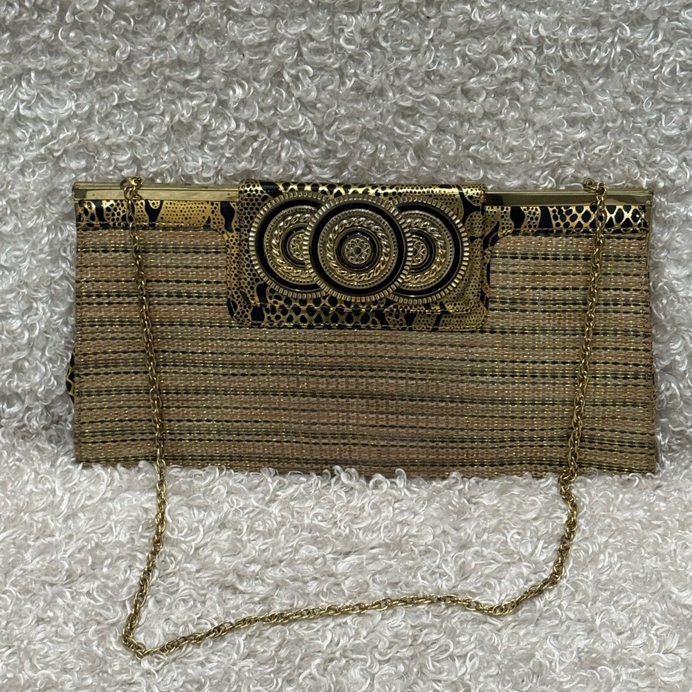 River Island Elegant Gold Clutch with Chain Strap